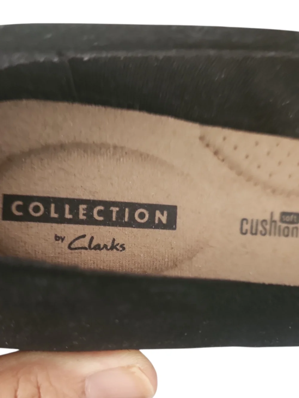 Clarks Flores Tulip Clarks Collection Black Suede Wedge OrthoLite Heel Size 9
